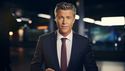 A well-dressed man posing next to a grand piano