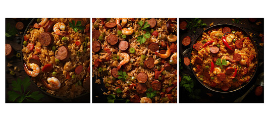 creole jambalaya food texture background illustration cajun rice, spicy delicious, shrimp chicken creole jambalaya food texture background