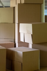 a warehouse full of cardboard boxes