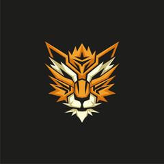 simple tiger head logo for emblem or icon