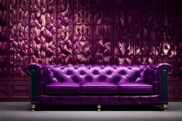 purple sofa in the room