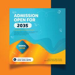 school admission social media template post