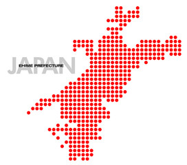 愛媛県のドット地図 ドット大