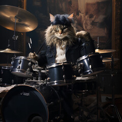 Fototapeta na wymiar the musician cat