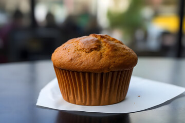 Pumpkin Spice Muffin, an autumn inspired delight blending warm spices with velvety pumpkin, wrapped in cozy liner