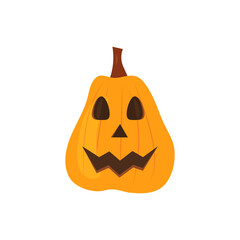 Vector halloween pumpkin.
The main symbol of the Halloween holiday with a scary creepy smile.
Jack o'lantern isolated on white background.