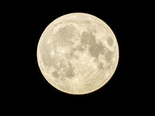 The moon seen at night from Romania. Full moon