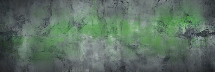 Rustic Abstract Painted Exfoliated Concrete in Green, Black, and Grey Tones