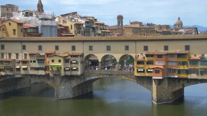 Historic Ponte Vecchio Bridge on Arno River in Florence, Tuscany, Italy