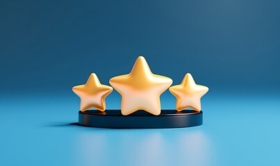 User experience five star rating product feedback service review 3d icon on customer satisfaction background of best quality online business positive rate or success support opinion, Generative AI