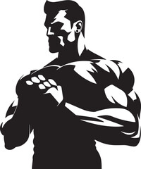 Strong man silhouette, Bodybuilder man, Fitness man logo, Fitness club and gym logo, Vector illustration, SVG	