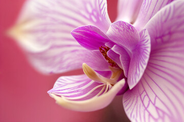 Purple orchid flower close-up. Floral background.