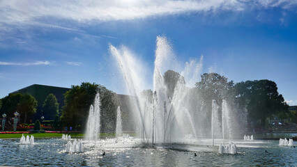 Herrliche Wasserfontänen im Mannheimer Park