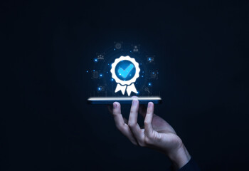 check mark icon. the top quality assurance service concept	
