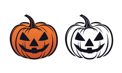 Beautiful modern halloween pumpkin logo