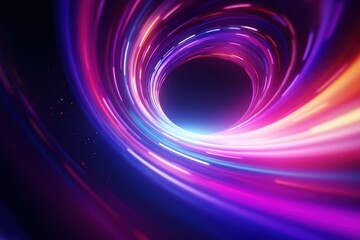 neon purple and pink spiral with black background
