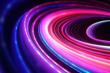 neon purple and pink spiral with black background