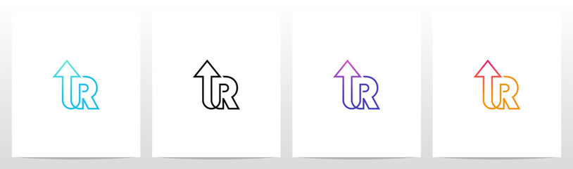 Up Arrow Symbol Attached To Letter Logo Design R
