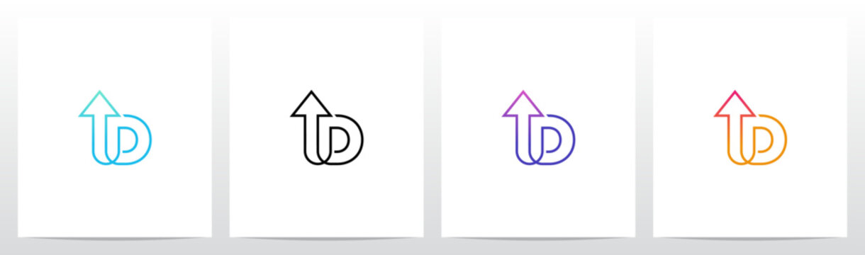 Up Arrow Symbol Attached To Letter Logo Design D