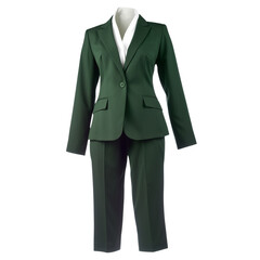 empty green female Business suit as a png file made with generative ai