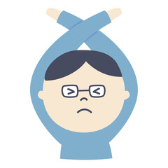 The man who makes an X by hands