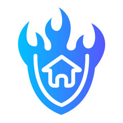 fire insurance Gradient icon