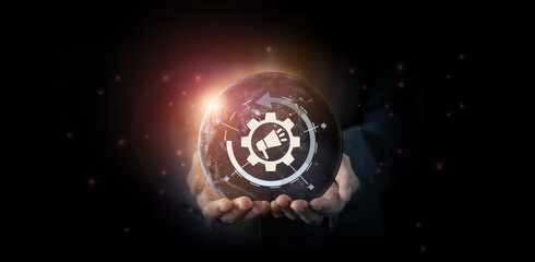 Marketing automation concept. Using data science to drive marketing automation. Develop a data driven. Process of extracting insights from data and using those insights to inform business decisions.