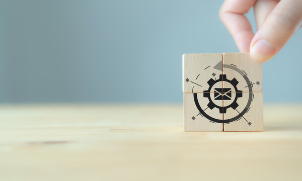 Email automation, email marketing, marketing automation concept. Using data science to drive marketing automation. Develop a insight customer data strengthen customer engagement, retention, loyalty.