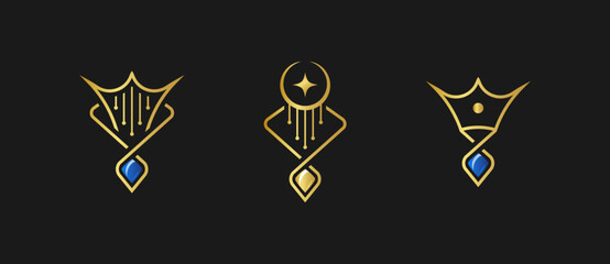 Luxury jewelry logo design with line art style fit for jewellery store icon logo
