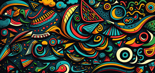 Fototapeta na wymiar Abstract doodle pattern background 
