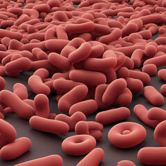 Obraz premium AI 3D representation of Virus in blood | Red Blood Cell