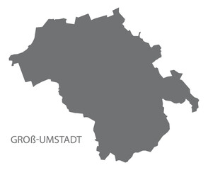 Groß-Umstadt German city map grey illustration silhouette shape