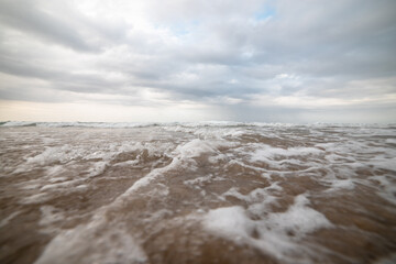 Idyllic vacation moment on Cathedral Beach, Spain. Enjoying the soothing seaside beauty and golden sands.
