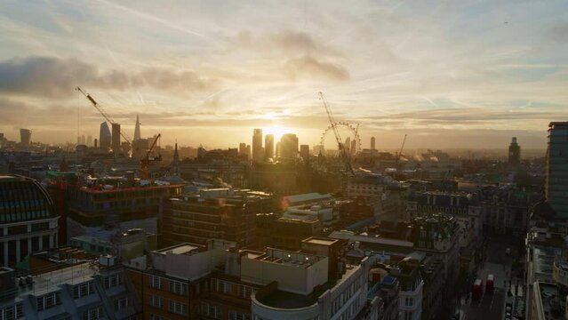 Sun Rise Over London with a Drone
