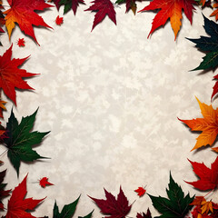 Fototapeta na wymiar autumn maple leaves abstract background with copy space ai generated