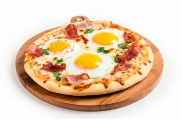 Pizza fried egg food. Generate Ai