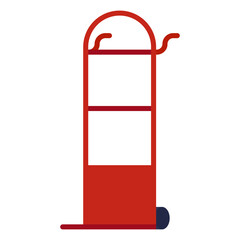 Hand truck flat illustration