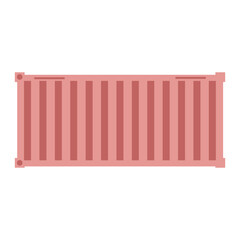 Shipping container flat illustration
