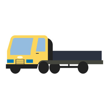 Flatbed truck flat illustration