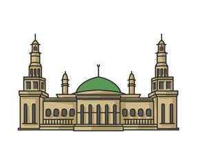 Islamic Centre Mosque Indonesian Landmark Illustration