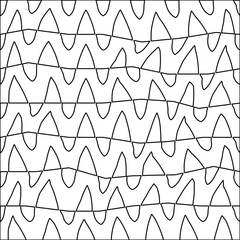  Stylish texture with figures from lines.Abstract black and white pattern for web page, textures, card, poster, fabric, textile. Monochrome graphic repeating design.