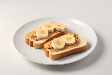 Obraz na płótnie Canvas Toaster butter banana plate. Generate Ai