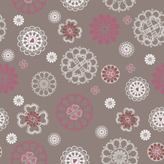 Colourful and Monochrome Flowers ,seamless pattern ,prints background