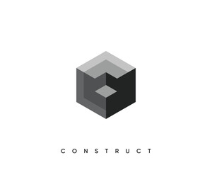 Abstract cube logo design template for construction, planning and structure. Isometric cube vector design symbol.