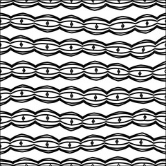  Stylish texture with figures from lines.Abstract black and white pattern for web page, textures, card, poster, fabric, textile. Monochrome graphic repeating design.