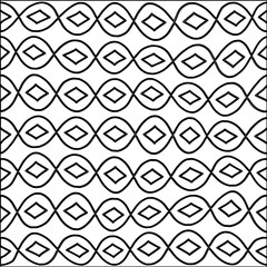  Stylish texture with figures from lines.Abstract black and white pattern for web page, textures, card, poster, fabric, textile. Monochrome graphic repeating design.