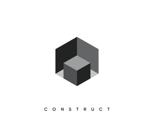 Abstract cube logo design template for construction, planning and structure. Isometric cube vector design symbol.