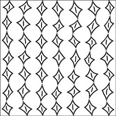 Naklejka premium Stylish texture with figures from lines.Abstract black and white pattern for web page, textures, card, poster, fabric, textile. Monochrome graphic repeating design.