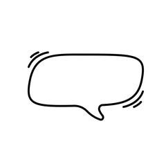Naklejka premium Hand drawn text box. Cute cartoon style talking dialogue. 