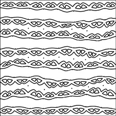  Stylish texture with figures from lines.Abstract black and white pattern for web page, textures, card, poster, fabric, textile. Monochrome graphic repeating design. 